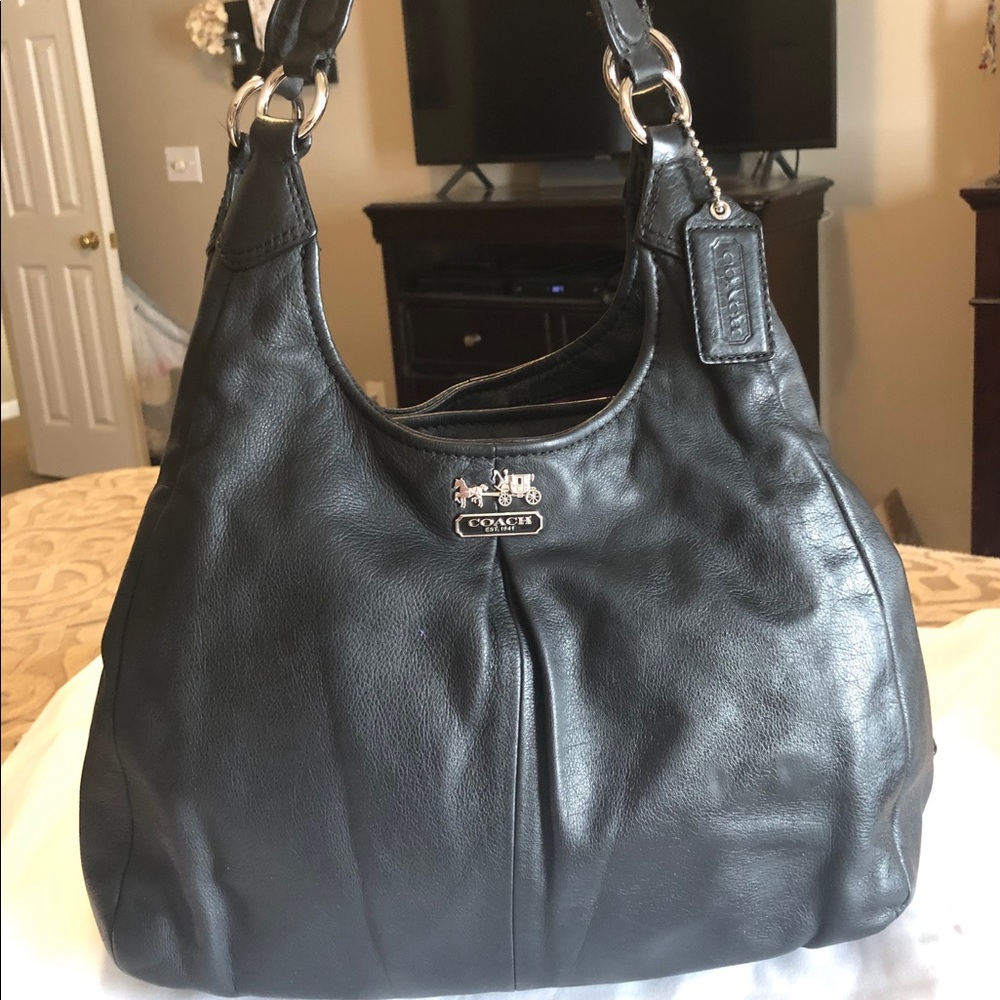 Coach Black Leather Maggie Madison Purse